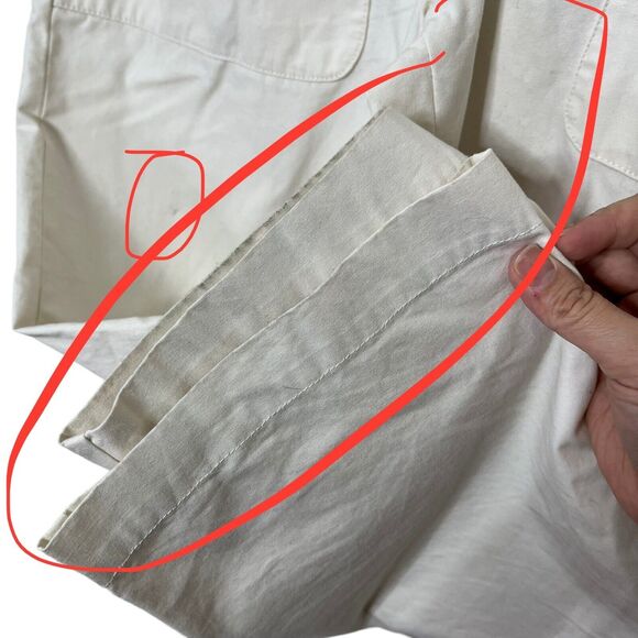 BA&SH Stone High-Rise Paperbag Pants Women’s Small Ecru Cropped Cotton - Picture 12 of 13